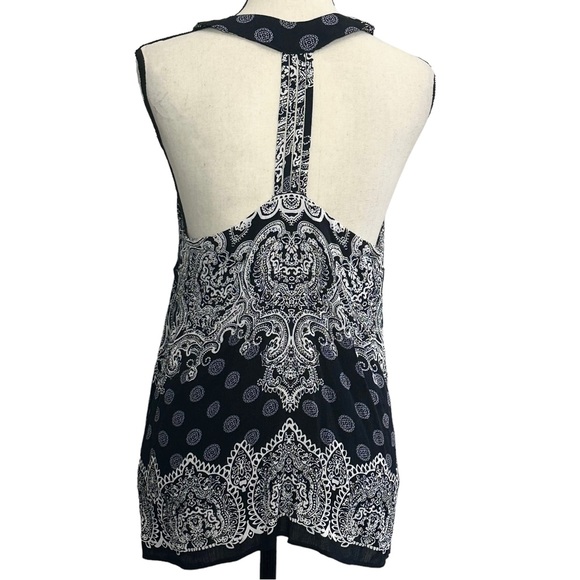 Philosophy Blouse M Paisley Racerback Black - Picture 4 of 8